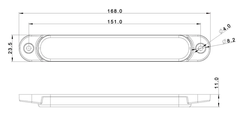 LED Slimline Posisjonslys rød 12-24V 50 cm kabel - 3