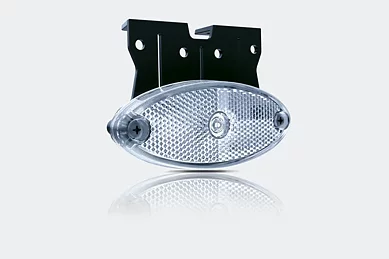 LED Positionsljus oval vit med fäste 12-24V 50cm. kabel