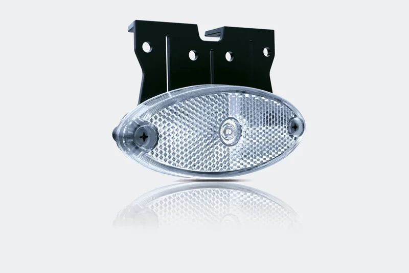 LED marker light oval white with bracket 12-24v 1,5mm². connector