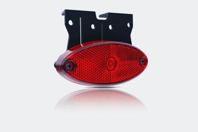 LED marker light oval red with bracket 12-24v 1,5mm². connector