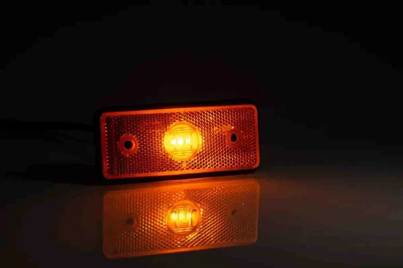 LED Positionsljus orange med fäste 12-24V 50cm. kabel + 1.5mm². kontakt - 2