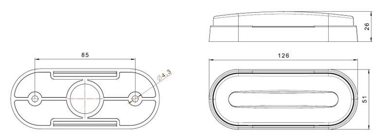 LED marker light red 12-24v 0.75mm². connector - 2