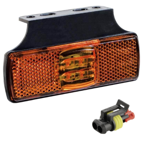 LED Positionsljus orange 12-24V 50cm. kabel AMP-kontakt