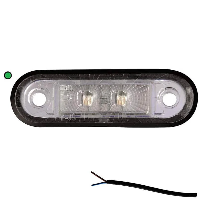 LED Posisjonslys grønn 12-24V 50cm kabel.