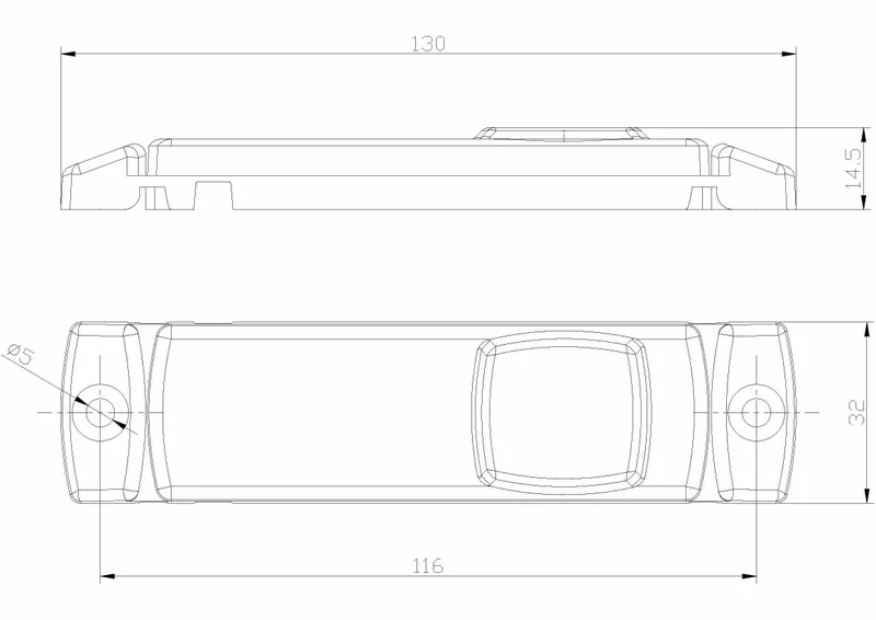 LED marker light white 12-24v 500cm. cable - 2