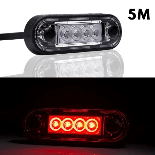 LED marker light recessed red 12-24v 5m. cable - 7