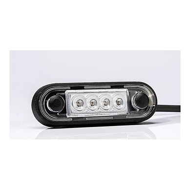 LED Positionsljus infälld röd 12-24V 5m. kabel