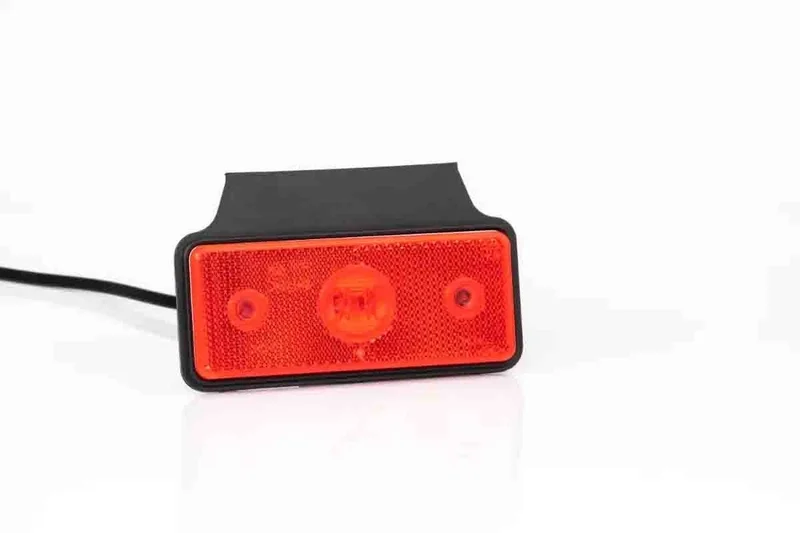 LED Positionsljus röd 12-24V 50cm. kabel 0.75mm². kontakt med fäste.