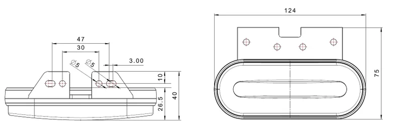 LED marker light red 12-24v 50cm. cable - 2
