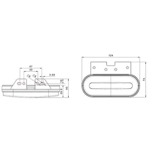 LED marker light white 12-24v 0.75mm². connector - 2