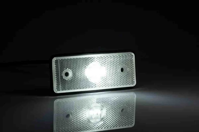 LED Positionsljus vit 12-24V 50cm. kabel 1,5mm². kontakt med fäste. - 2