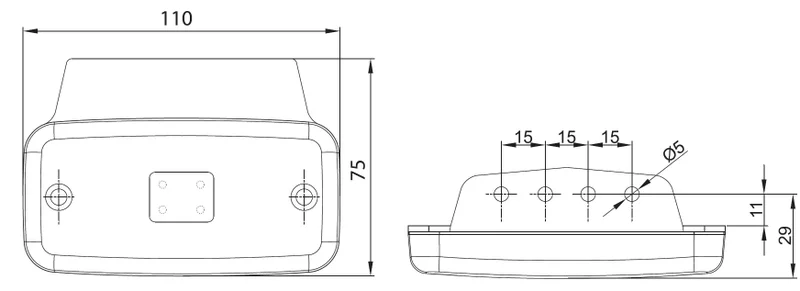 LED marker light amber 12-36v 1.5mm². connector - 2