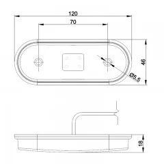 LED marker light amber 12-24v 1.5mm². connector - 4