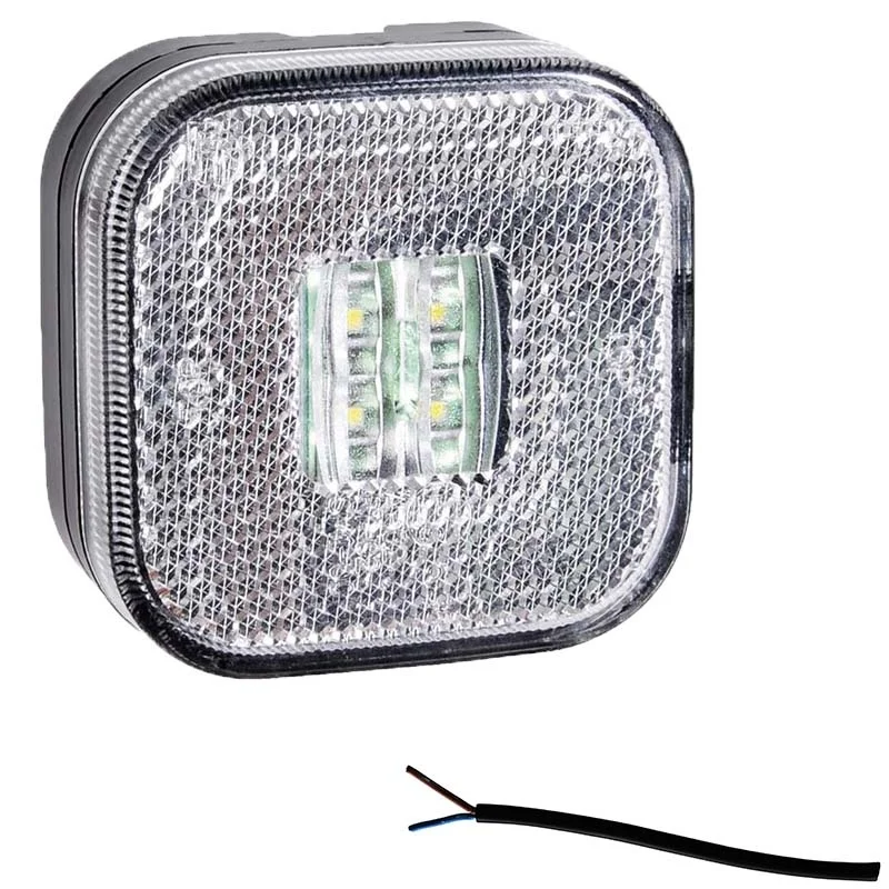 LED Posisjonslys hvit 12-24V 50cm kabel.