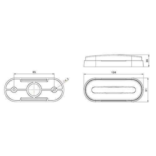 LED Posisjonslys med varningslysfunksjon 12-24V 50 cm kabel. - 3