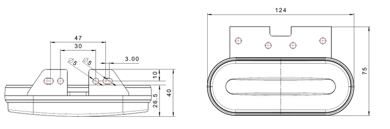 LED Positionsljus vitt 12-24V 1.5mm². kontakt - 2