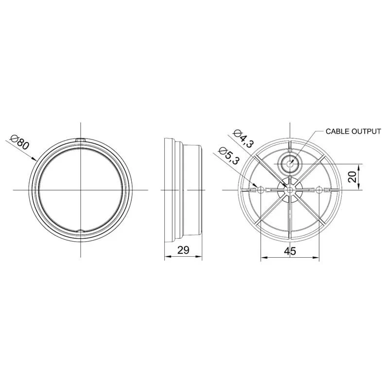 LED marker light amber 12-24v 50cm. cable - 4