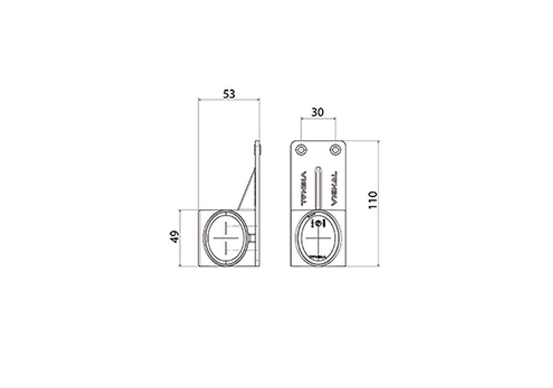 Vignal FA3 LED - Links End Umrissleuchte LED 12/24V cristal + rot + amber - 2