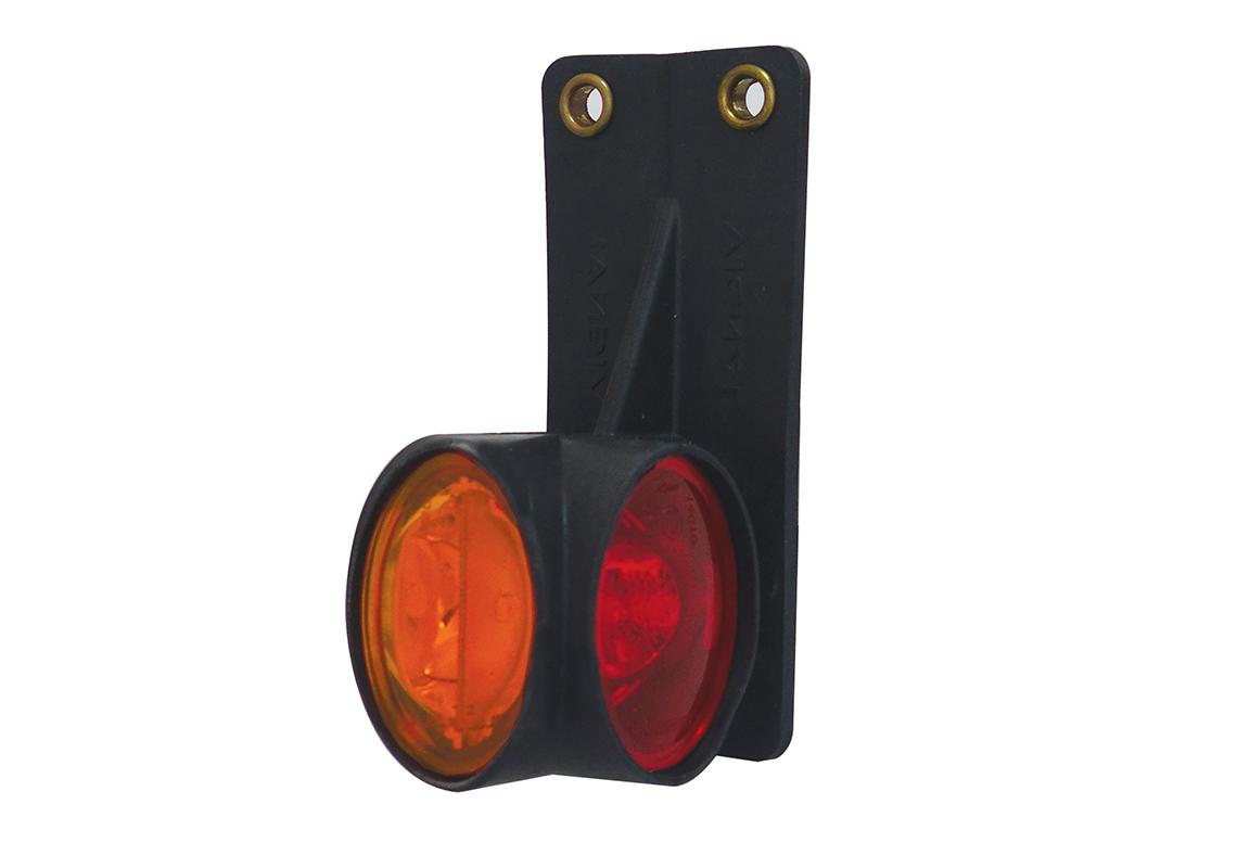 Vignal FA3 LED - Sinistro End luce di ingombro LED 12/24V cristal + rosso + ambra