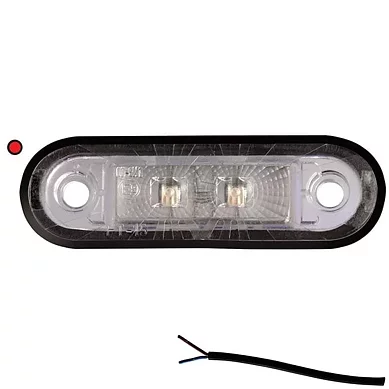 LED Posisjonslys rød 12-24V 50cm kabel.