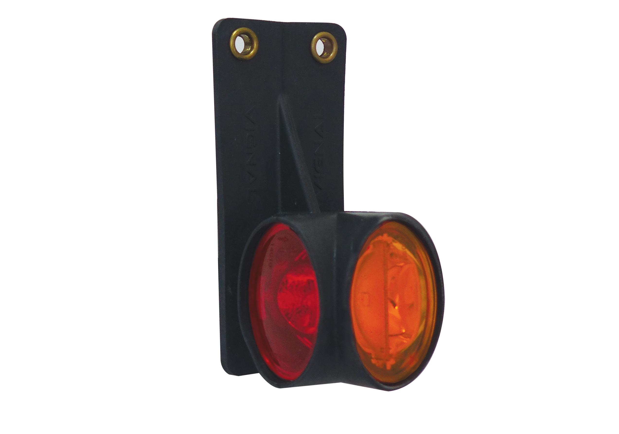 Vignal FA3 LED - Droit End feu de gabarit LED 12/24V cristal + rouge + ambre