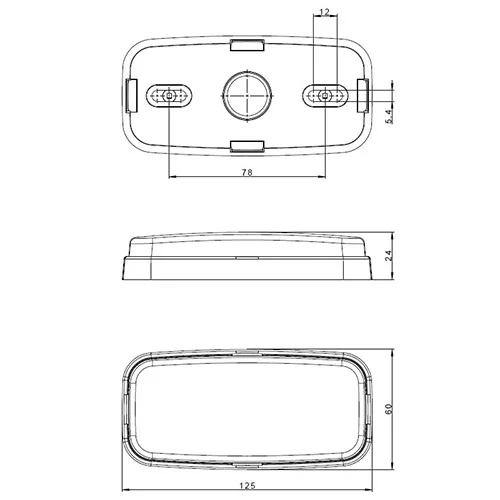 LED marker light white 12-24v 50cm. cable - 2