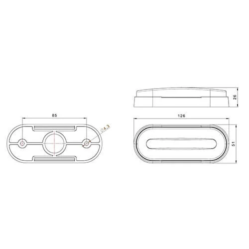 LED Posisjonslys rød 12-24V 50cm kabel. - 2