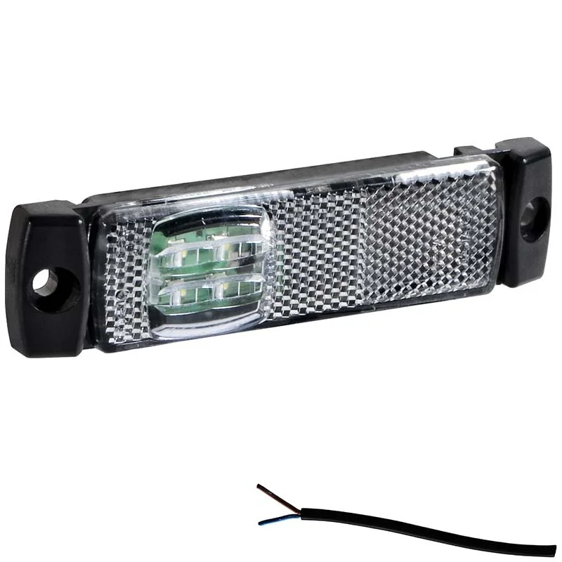 LED Posisjonslys hvit 12-24V 50cm kabel.