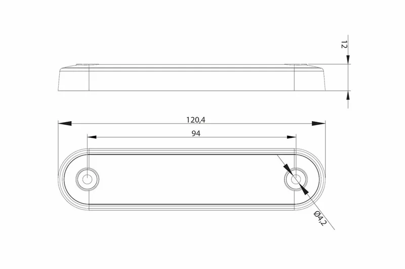 LED Posisjonslys / lang rød 12-24V 0.15m. kabel - 7
