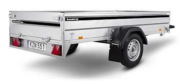 Brenderup Lågbyggd flakvagn Serie LMT Bromsad Extrautrustad 750 kg