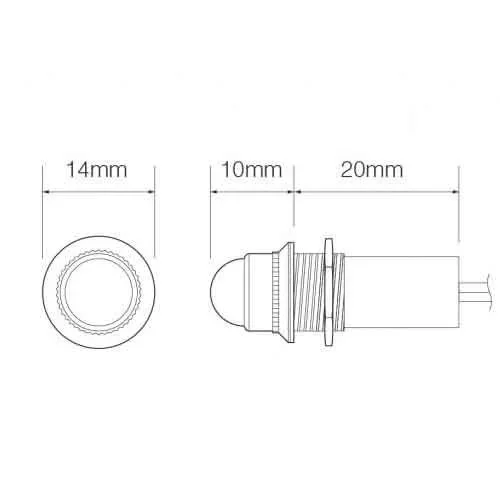 LED Cockpit Indicator Light | Amber 24V - 3