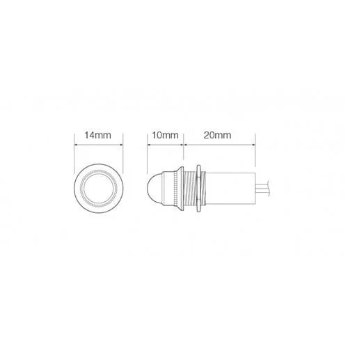 LED Cockpit Indicator Light | Amber 12V - 3