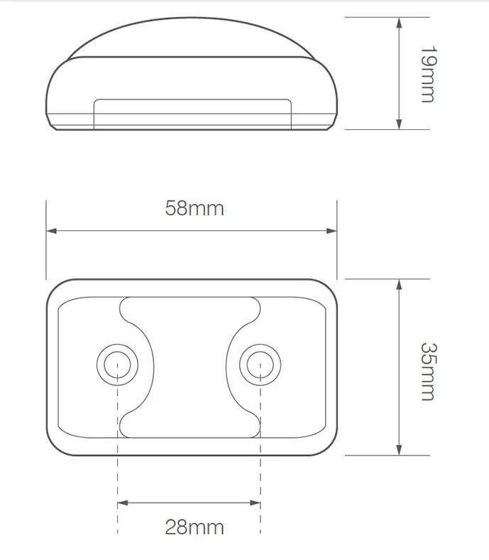 LED marker light white 12-24v 40cm. cable - 2