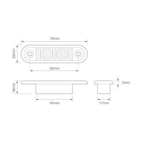 LED Dekorationljus grön infälld 12-24V 20cm. kabel - 3