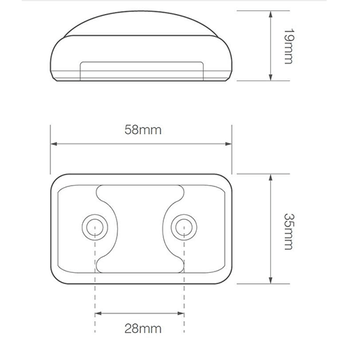LED Posisjonslys rød 12-24V 40cm kabel. - 2