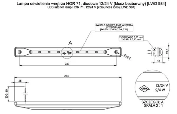 LED Interior Lamp 200lm | 4000K | 12/24V Transparent - 2