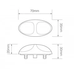 LED Posisjonslys orange 12-24V 10cm. kabel - 2