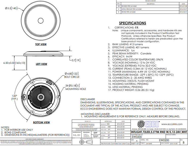 LED-interiörlampa 85lm | 5000K | 24V | Vit - 3