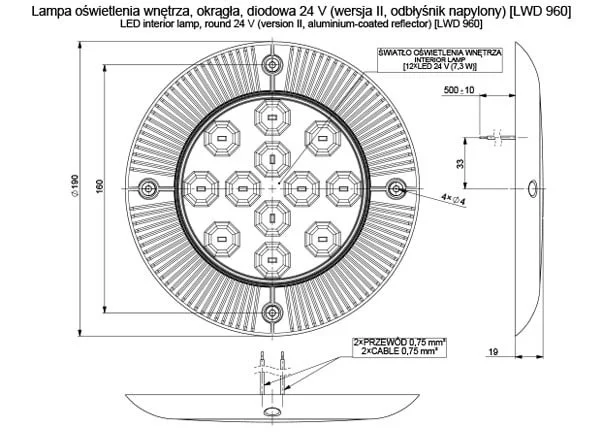 LED-interiörlampa 500lm | 4500K | 24V - 2