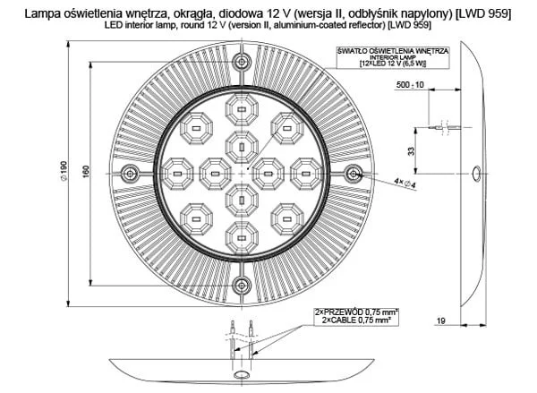 LED-interiörlampa 500lm | 4500K | 12V - 2