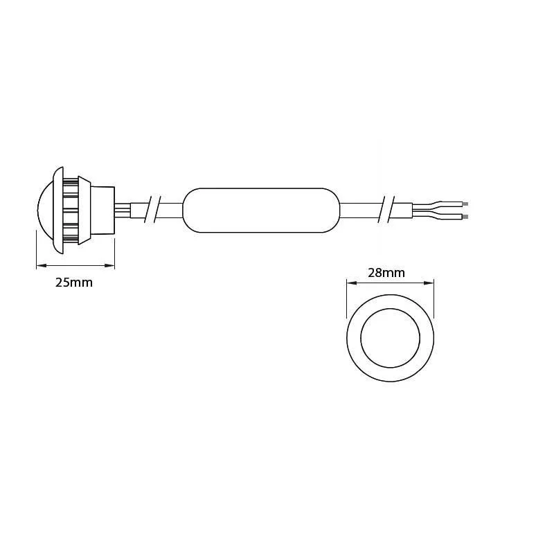 LED marker light white 12-24v 20cm. cable - 4