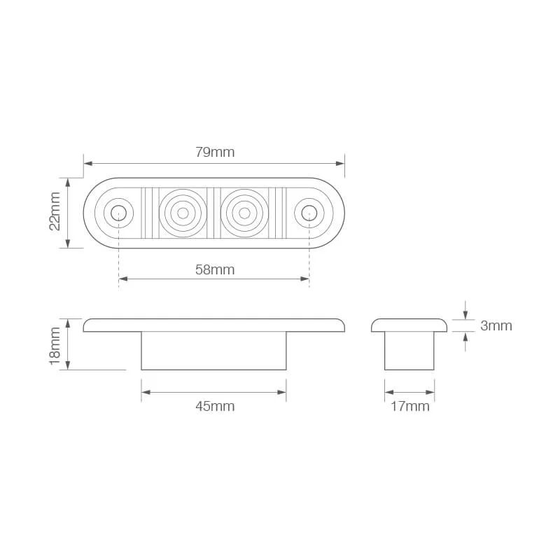 LED marker light amber recessed 12-24v 20cm. cable - 3