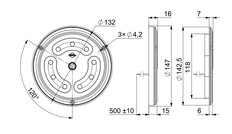 LED indvendig belysning | Tryk på | 1650lm | 5000K | 12/24V | IP65 - 4