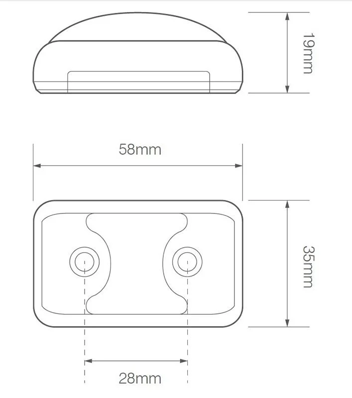 LED side blinker amber 12-24v 40cm. cable - 3