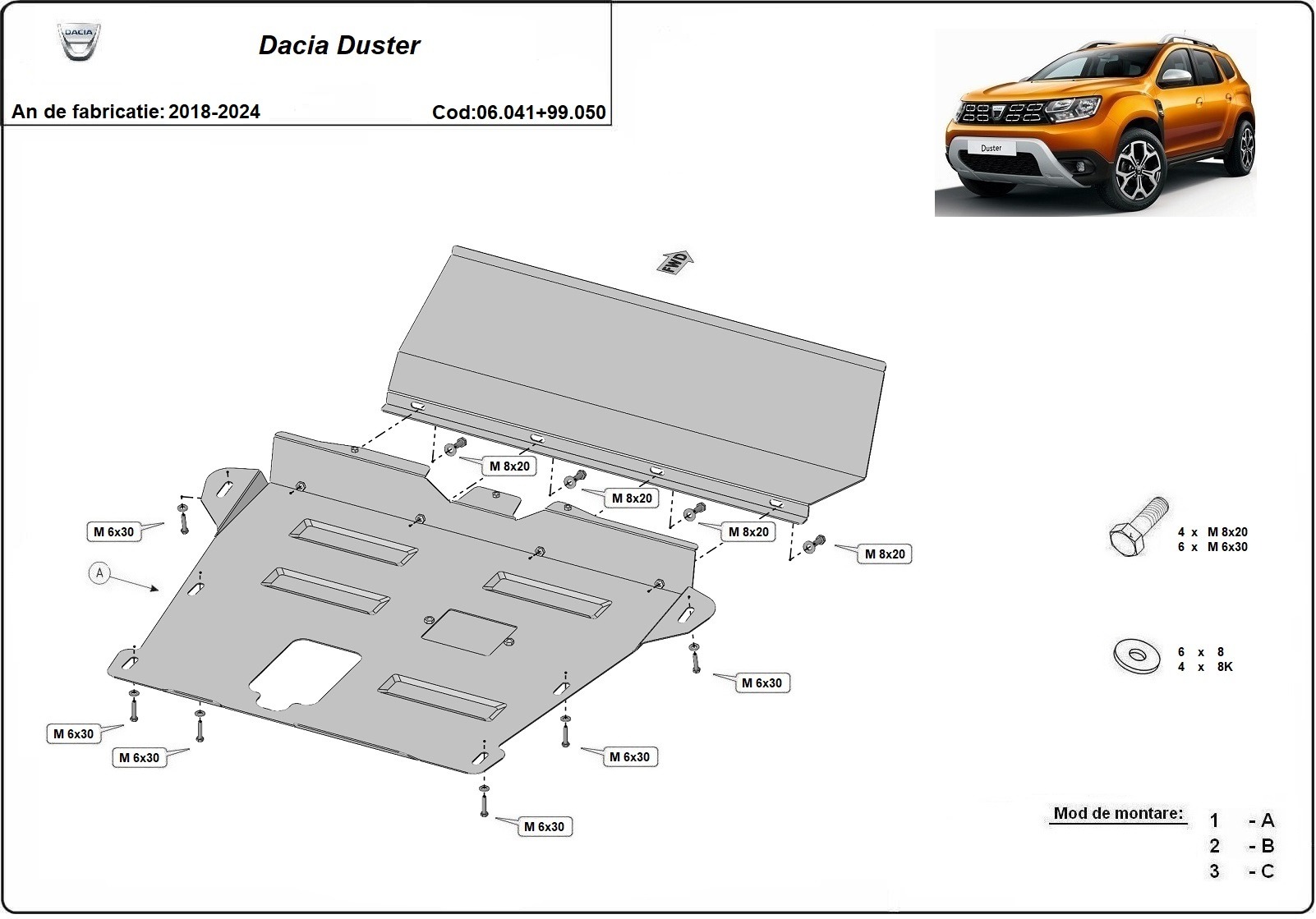 Skid plate Steel Engine+ | Dacia Duster - Promotion kit (2018-2024) - 3