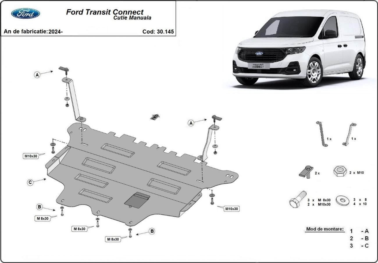 Skid plate Steel Engine+ | Ford Transit Connect (2024-2026) - 2