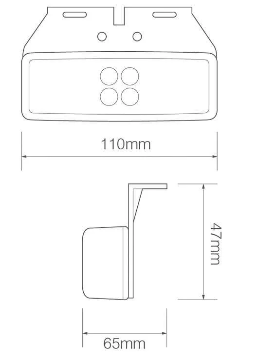 LED marker light amber 12-24v 20cm. cable - 2