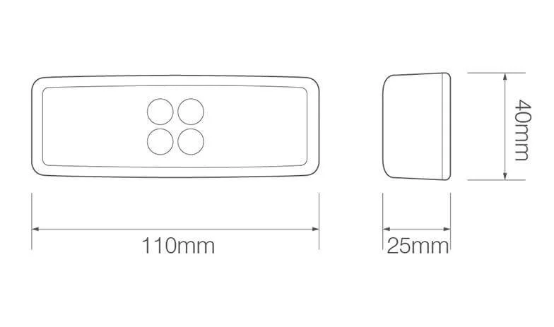 LED Positionsljus röd 12-24V 20cm. kabel - 2