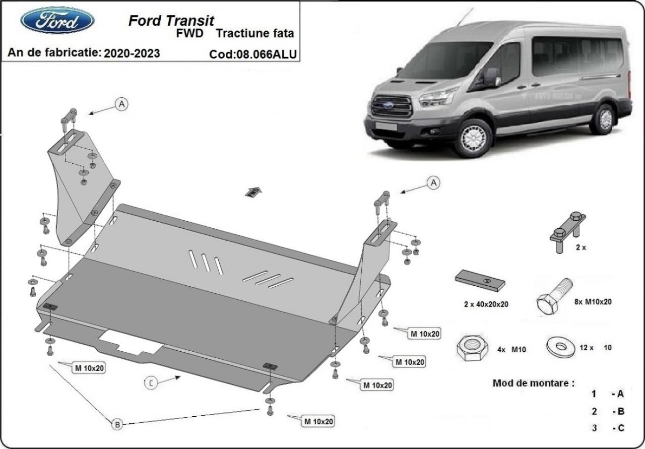 Bunnplate Aluminium Motor+ | Ford Transit FWD (2020-2023) - 2