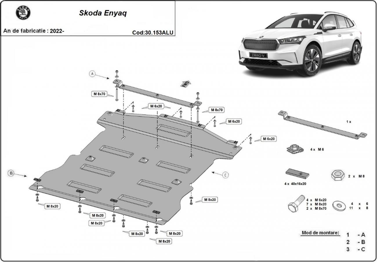 Bunnplate Aluminium Motor+ | Skoda Enyaq (2022-2026) - 2